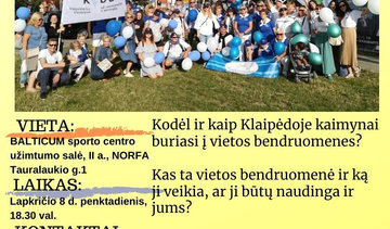 Kviečiame Tauralaukio gyventojus į diskusiją