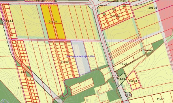 Informacija apie planuojamą rengti apie 1,87 ha teritorijos prie Mielaukių gatvės detalųjį planą