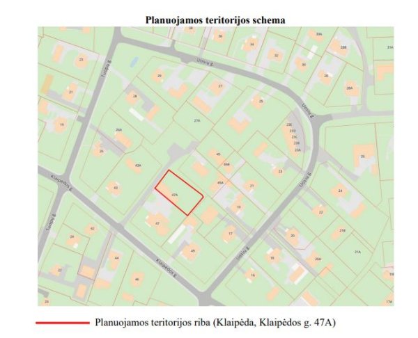 Informacija apie planuojamą rengti žemės sklypo Klaipėdos g. 47, detaliojo plano korektūrą...