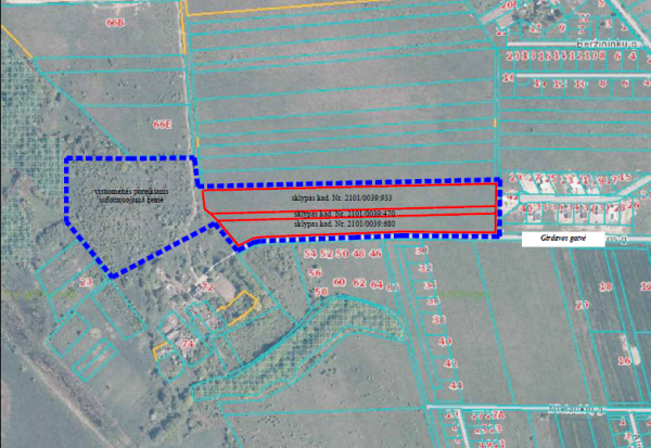 Informacija apie planuojamą rengti žemės sklypų, kurių kadastriniai Nr. 2101/0039:680,...